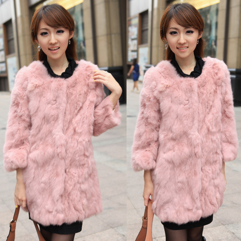 Fur coat 2013 medium-long rabbit fur coat