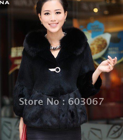 Fur coat 2013 women's rabbit fur short design flare sleeve fox fur garment