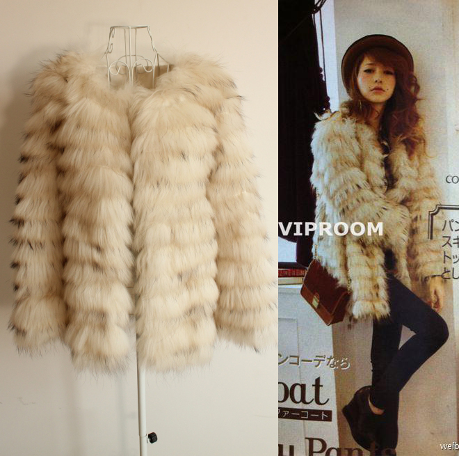 Fur coat autumn and winter raccoon fur vivi hot pepper couture overcoat medium-long