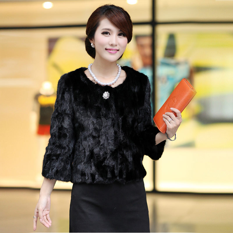 Fur coat fight mink fur overcoat Women 2012 autumn and winter o-neck mink