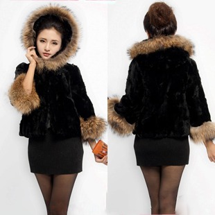 Fur coat rex rabbit hair cap vest female fur vest autumn and winter women fur overcoat