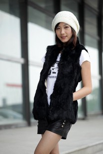 Fur Discount autumn rabbit fur stand collar vest outerwear vest nice fur