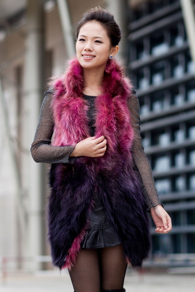 Fur female medium-long 2012 vest raccoon slim outerwear plus size