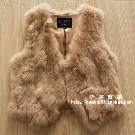 Fur fur vest lengthen 5 ! fur coat 2012 rabbit sweater vest