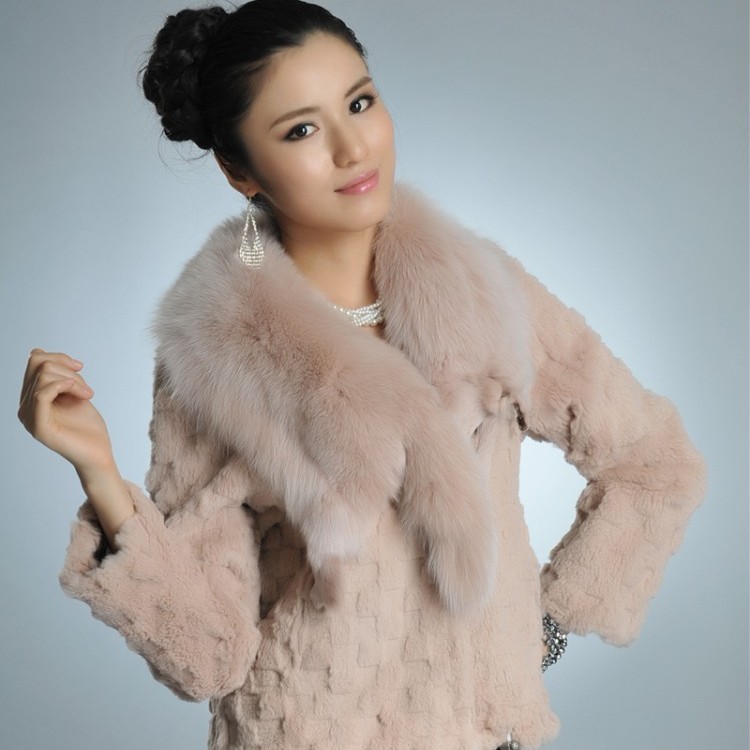 Fur leather coat fox short design top autumn and winter rabbit fur sweet women's 2012