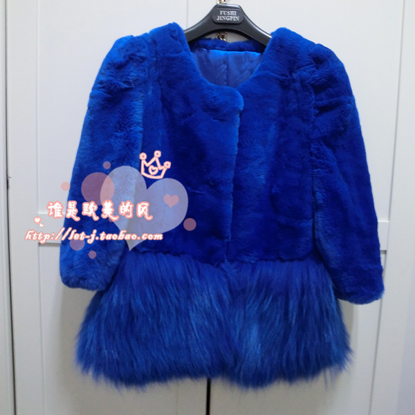 Fur outerwear 2012 autumn rex rabbit hair patchwork white raccoon fur overcoat outerwear