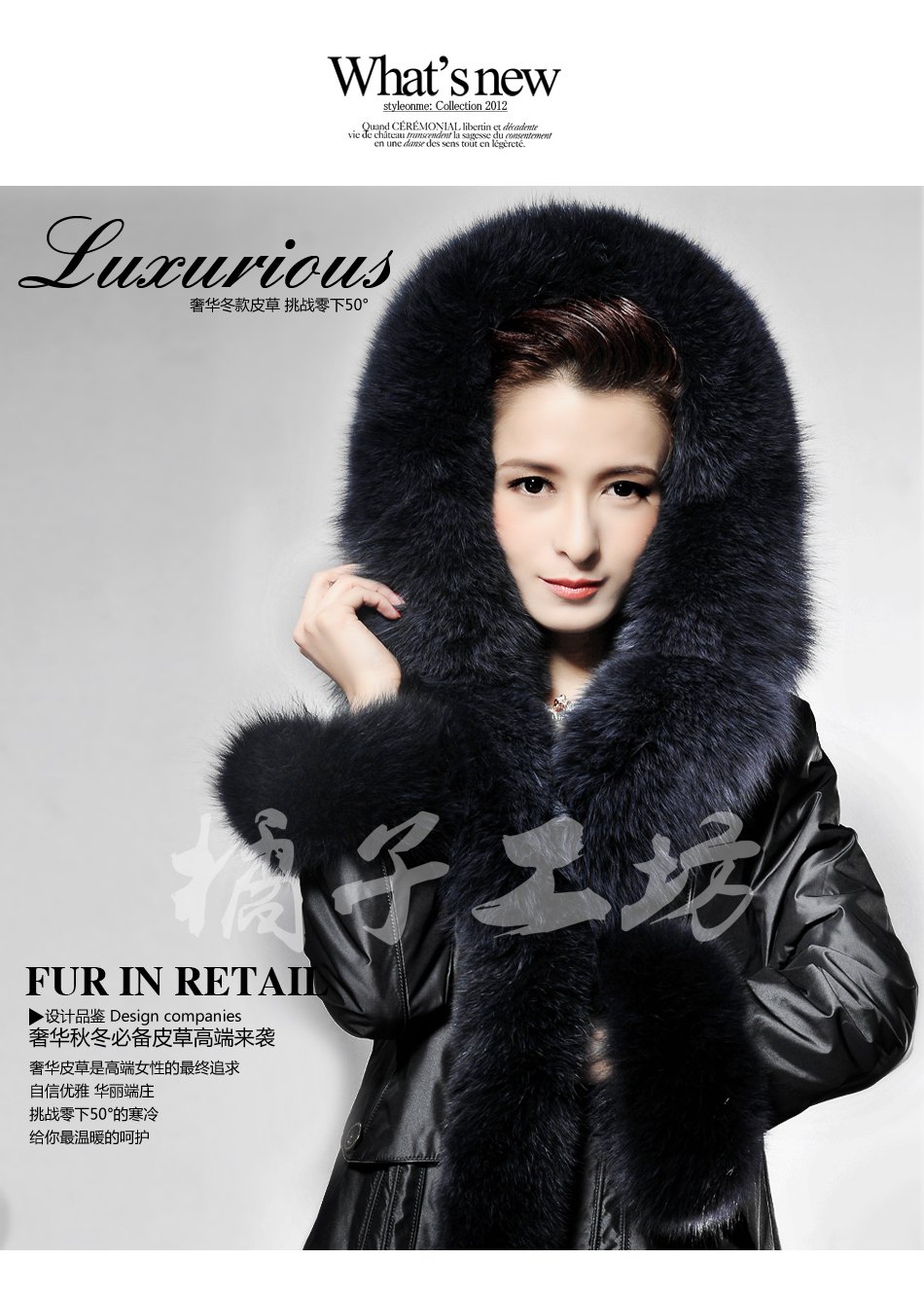 Fur overcoat outerwear 2012 fox fur plus size winter