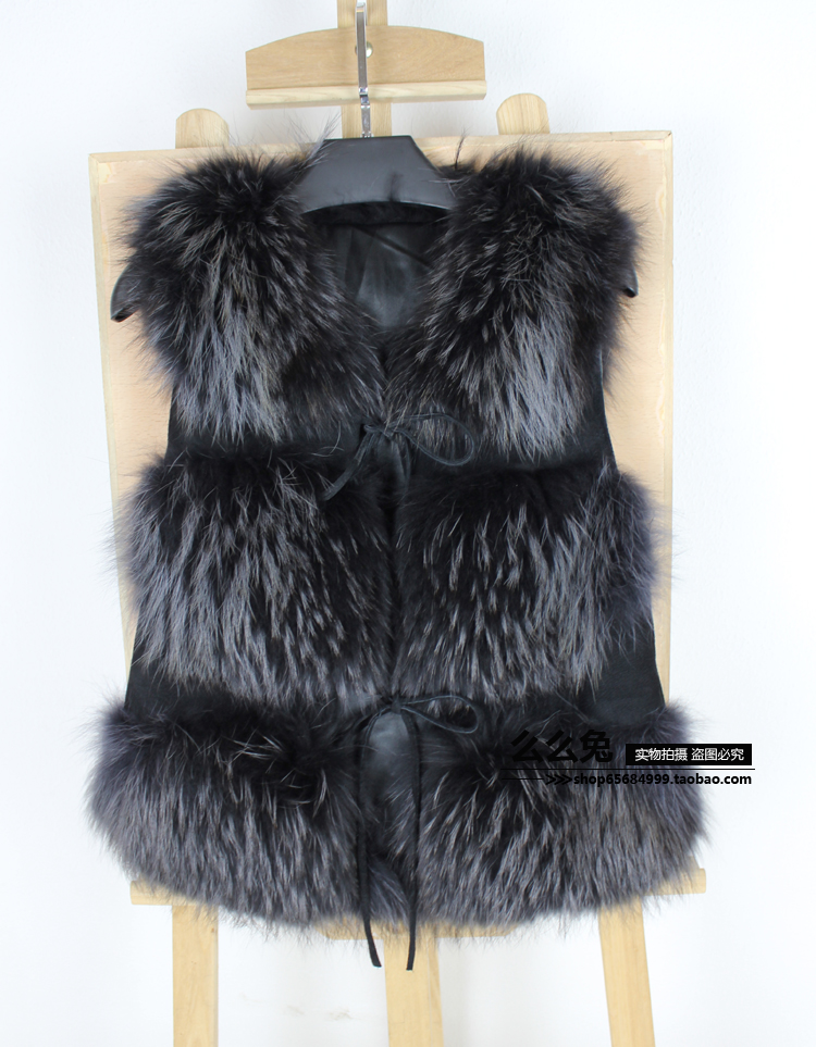 Fur quality fox fur luxury women's medium-long overcoat fur coat vest