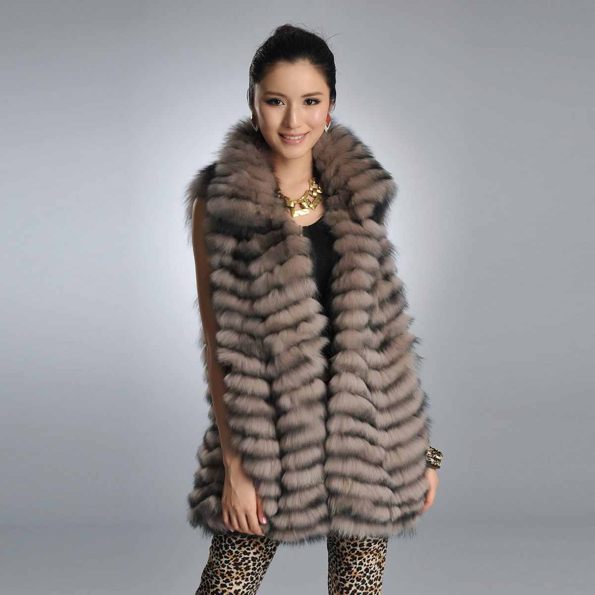 Fur vest 2012 autumn and winter fox fur slim medium-long outerwear female