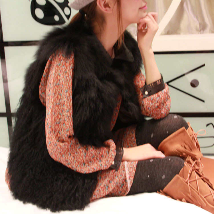 Fur vest rabbit fur wool ! spring and autumn  new arrival fashion all-match black real fur vest female !