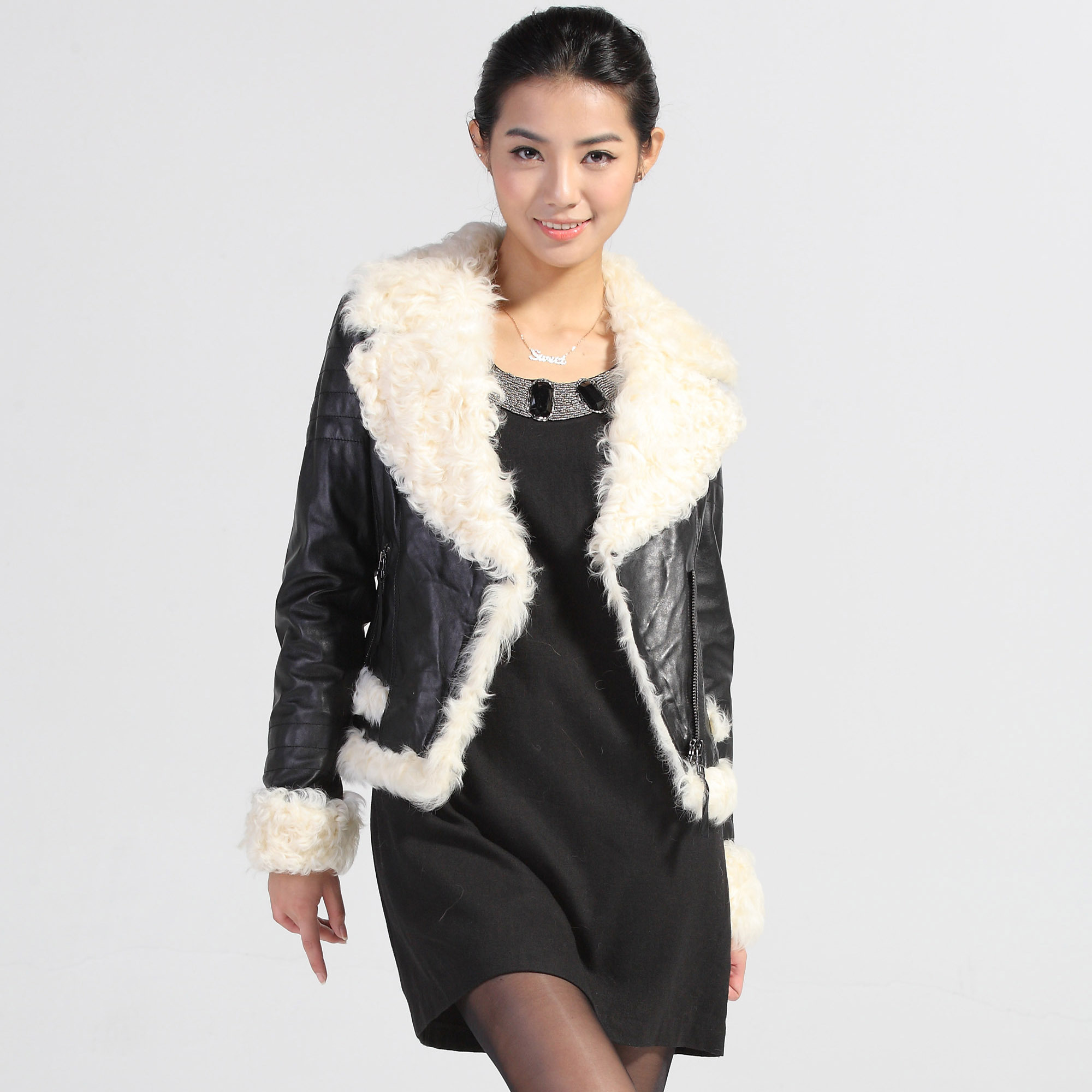 Furlove ultralarge berber fleece sheepskin clothes nvchen fur one piece outerwear thermal leather d912