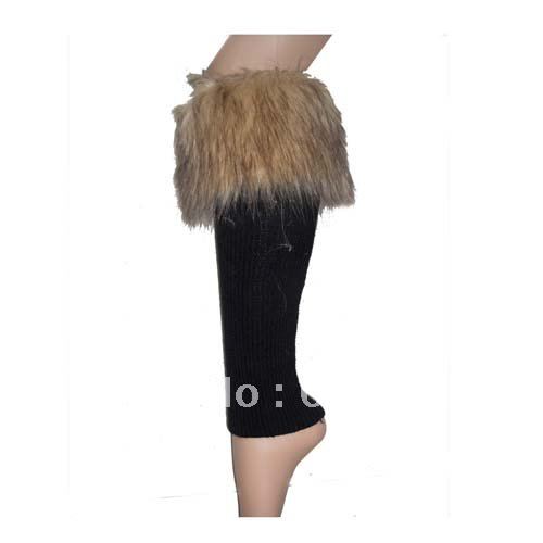 Furry Leg Warmers Boot Cuff Fluffy Soft Furry Faux Fur 40cm Leg Warmer Socks