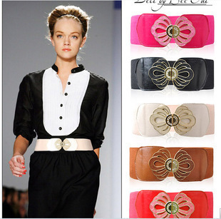 G-80 fashion cummerbund leather flower buckle female strap fashion cummerbund belt