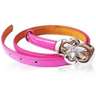 G046 flower diamond buckle women's gold buckle women's thin belt japanned leather candy color women's strap