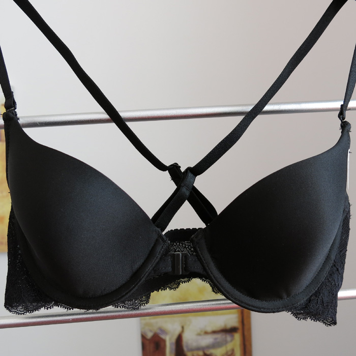 G1g2 mixx black lace front button bra 75ab80ab