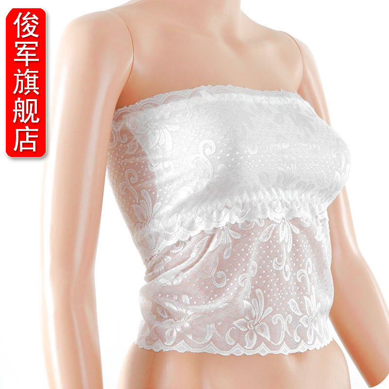 G433 long design underwear tube top bust plus size top basic spaghetti strap lace tube top