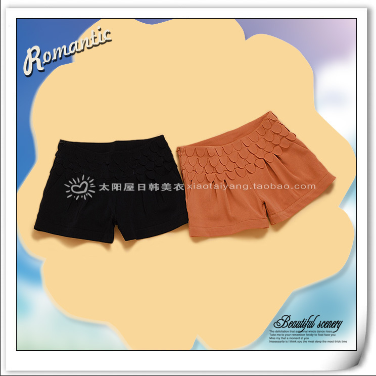 G5-4 2012 women's sweet all-match three-dimensional wave petals shorts hot trousers 2805