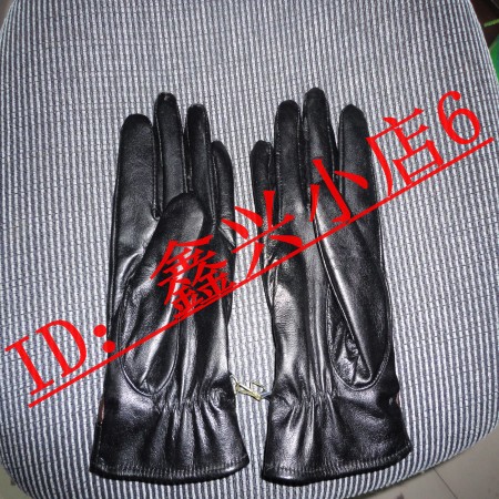 Galyak black semi-finger gloves sheepskin gloves genuine leather gloves fur gloves