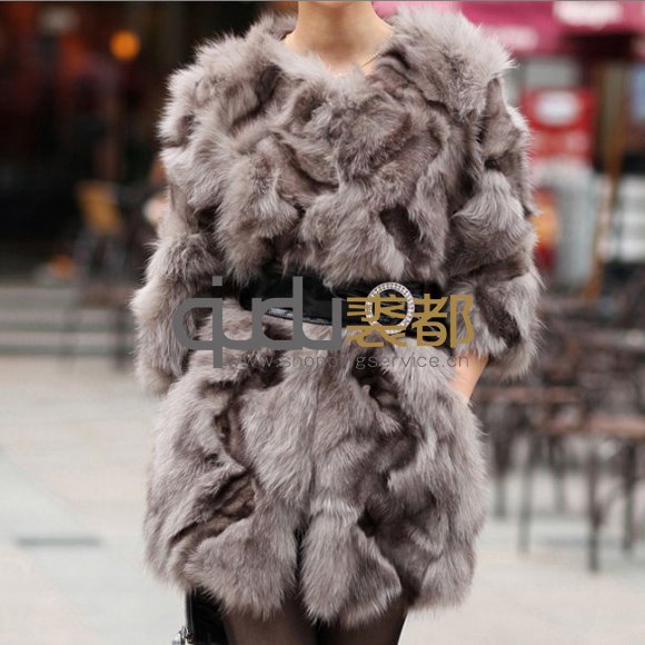 Genuine Fox Fur coat with sleeves long belt  outerwear/Hot Sale/Wholesale/Retail/Free shipping/  QD11615   A G