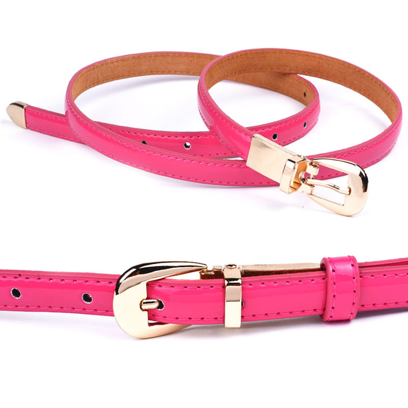 Genuine leather all-match women's thin belt female japanned leather candy color strap casual belt