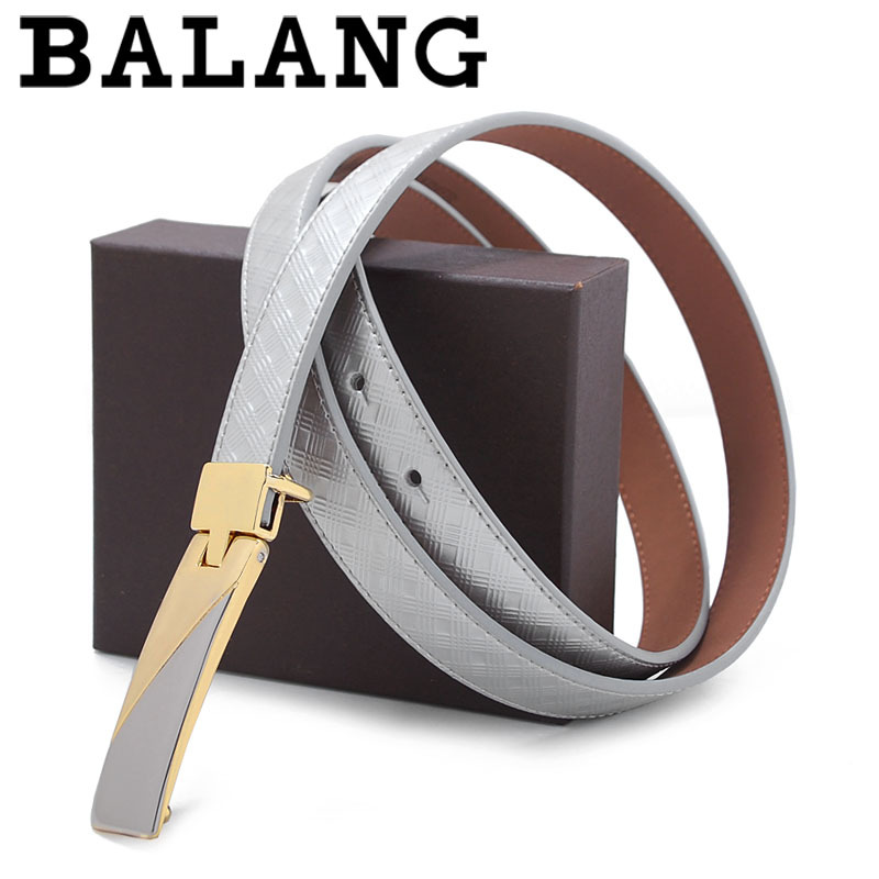 Genuine leather casual ol women's smooth buckle belt strap female fashion b6510 silver