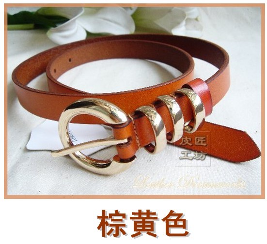 Genuine leather exquisite buckle women's strap women genuine leather fashion thin belt all-match cronyism