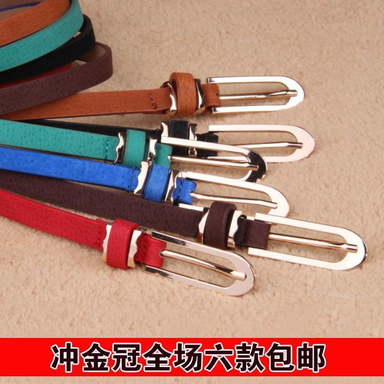 Genuine leather long agings mixed pigskin belt thin belt belly chain female accounting clothing