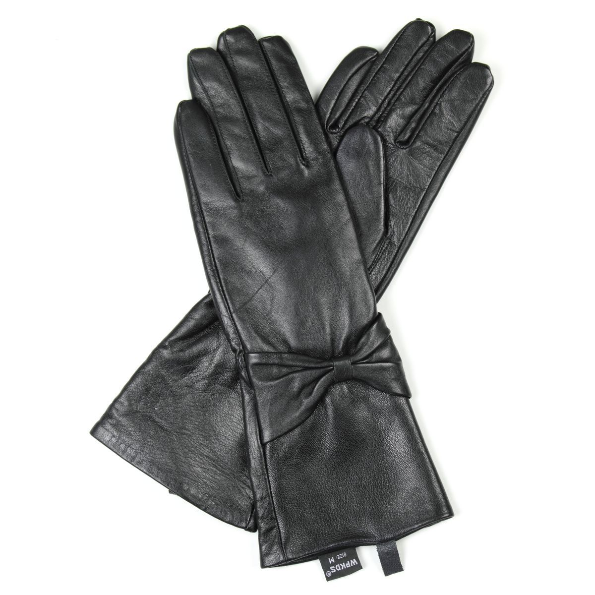 Genuine leather long gloves women's 30 fashion version of the big bow sheepskin genuine leather gloves