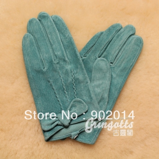 Genuine Leather pigskin matte  vintage lady's gloves