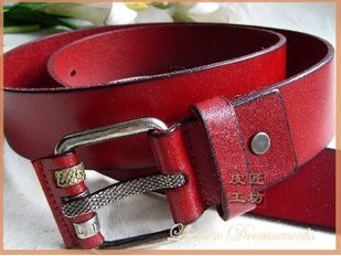 Genuine leather red women's strap female belt genuine leather fashion all-match belt