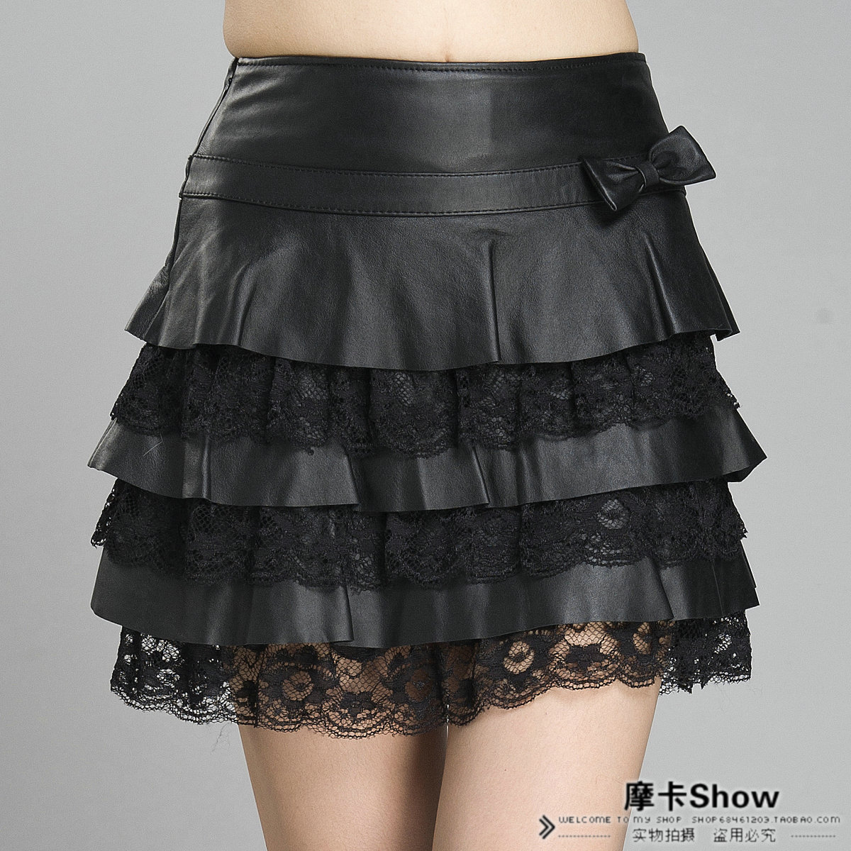 Genuine leather skirt cake sheepskin short skirt women's bust skirt cake