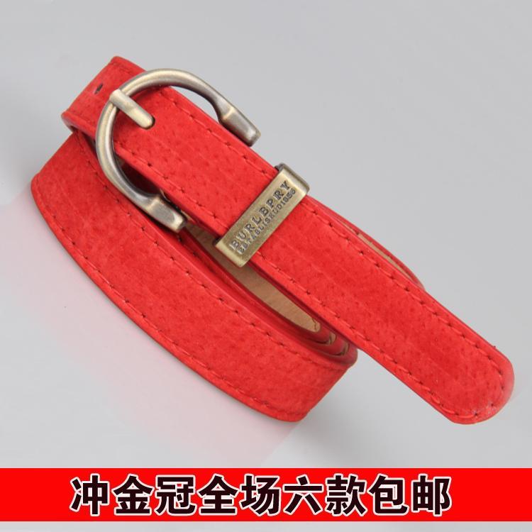 Genuine leather strap female pigskin thin belt women's belt