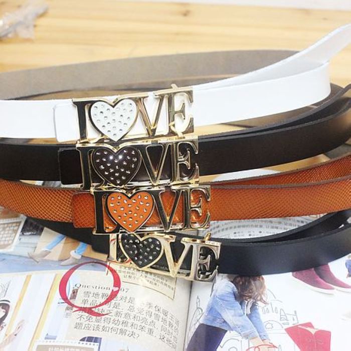 Genuine leather strap male fashionable casual women's belt lovers strap all-match love buckle general