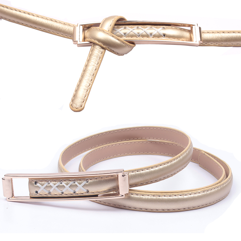 Genuine leather thin all-match belt female candy color strap fashion decoration tieclasps belt 050