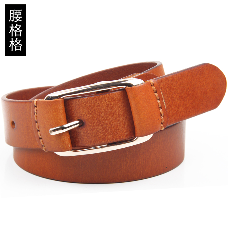 Genuine leather women's belt female all-match gold buckle leather packet first layer of cowhide fashion strap Women