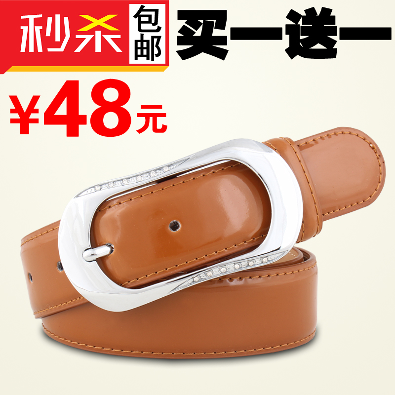 Genuine leather women's japanned leather strap Women fashion cowhide belt female all-match