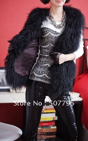 Genuine Mongolian Sheep Fur Gilet ~~ FREE SHIPPING