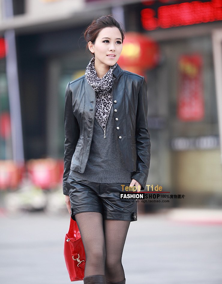 Genuine woman leather jackets 2012 new sheepskin jacket, high-grade leather, free shipping-G167