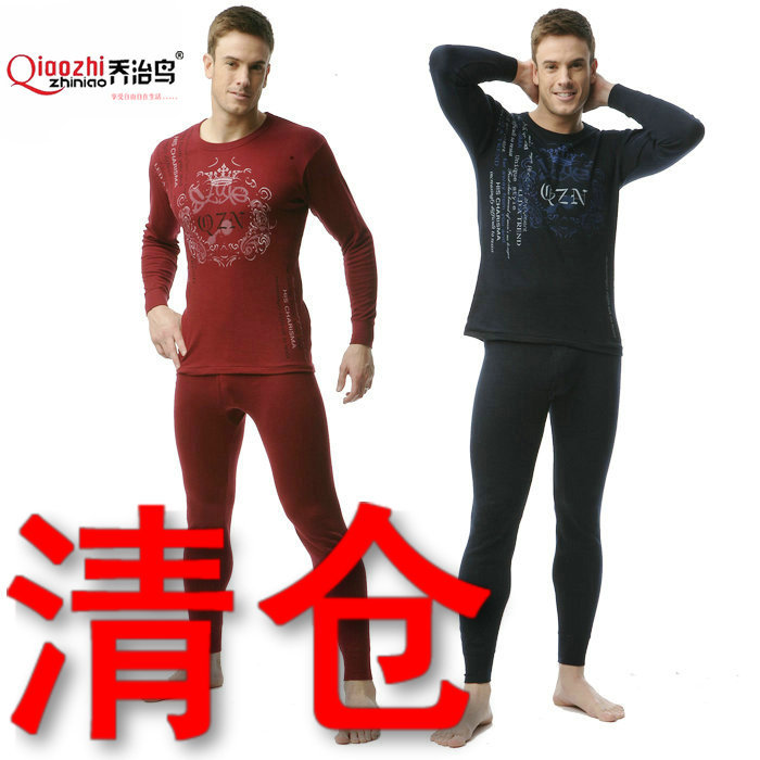 George bird classic print 100% cotton thin thermal underwear 100% cotton male underwear long johns long johns