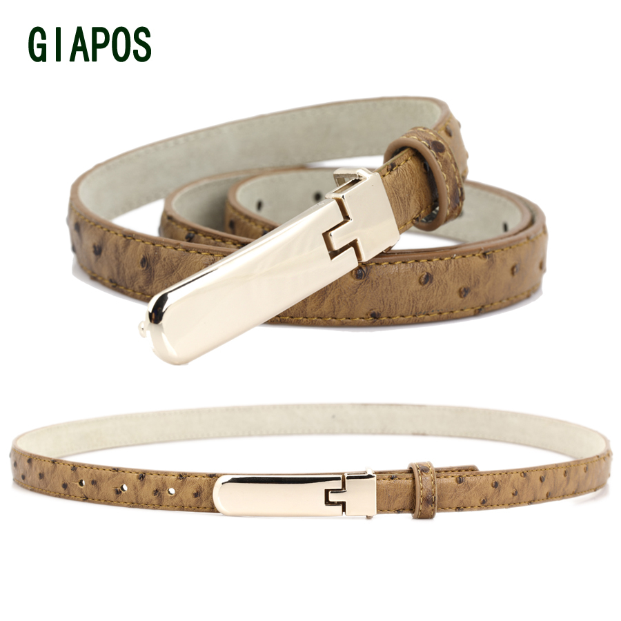 Giapos fashion women's crocodile pattern genuine leather cowhide belt strap women's