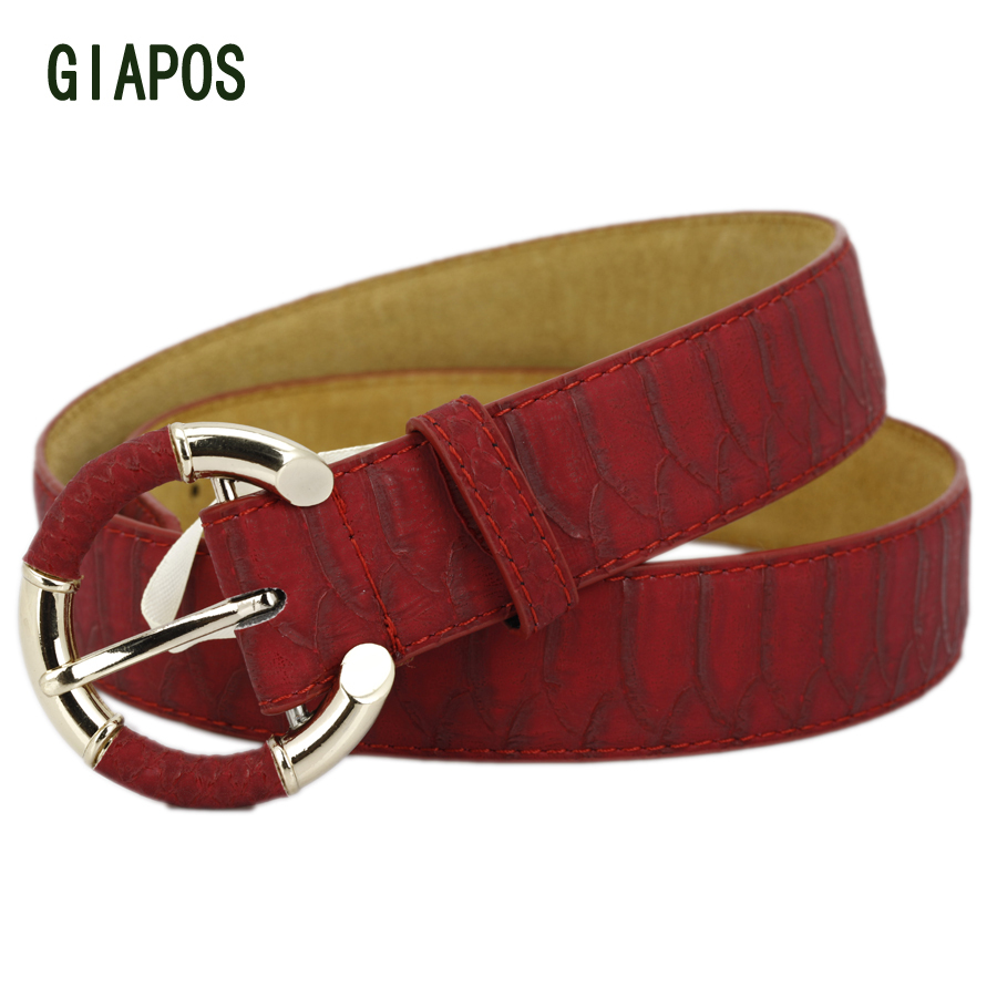 Giapos women's belt fashion all-match cowhide genuine leather strap Women classic