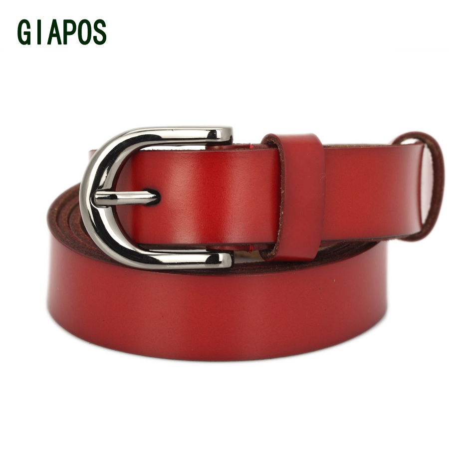 Giapos women's genuine leather thin belt all-match belt female candy color fashion strap female