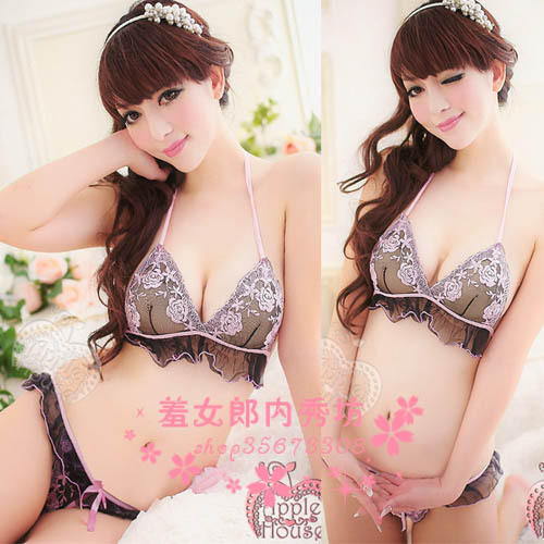 Gift charming perspective underwear set strap underwear opening t thong 903