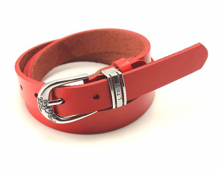 Gift red belt women's pin buckle strap ltwo strap women's genuine leather 3017