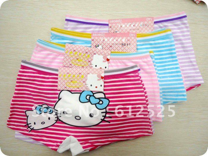 Girl's stripe cartoon children underwear/cotton straight Angle pants Free shipping (8 pieces/lot)