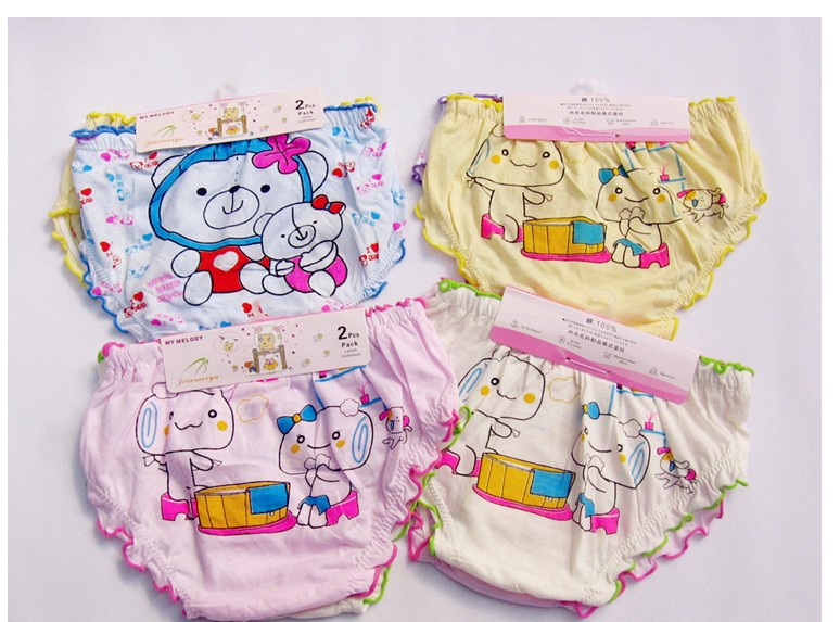 girls baby underwear briefs fit 1-7yrs kids children cartoon cotton underwear panties clothing 10pcs/lot one size mix color