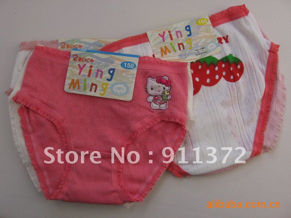 Girls Breathable Knitted jacquard Cotton Baker Briefs Children's Underwear Mixed colors