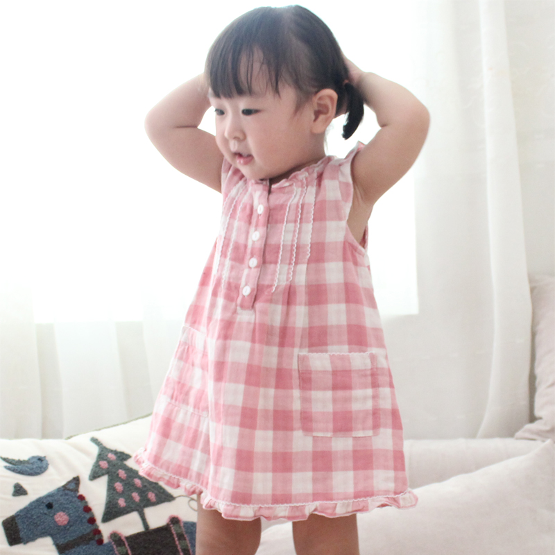 Girls clothing baby child short sleeve butterfly tank dress shirt 100% cute cotton plaid shirt