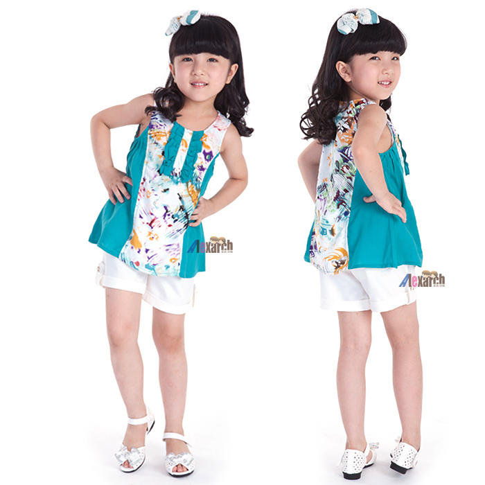 ## Girls clothing chinese style unique 100% cotton tank dress t e5006