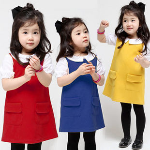 Girls dress child clothing suspender princess tank dress spring 2013 100% cotton one-piece dress princess